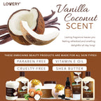 Gifts For Women Gift Basket for Women– 9 Piece Set of Vanilla Coconut Home Spa Set, Luxurious Gifts for Her, Bath and Body Sets Includes Fragrant Lotions, Large Bath Bombs, Coconut Oil