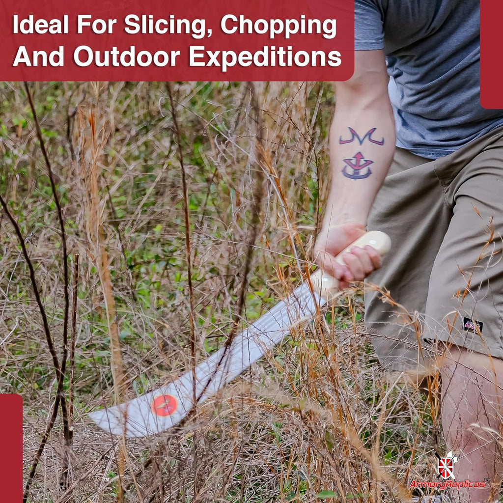 Armory Replicas Caribbean Panga Full Tang Machete - Outdoor Camping Sickle Knife - 21.5 inch