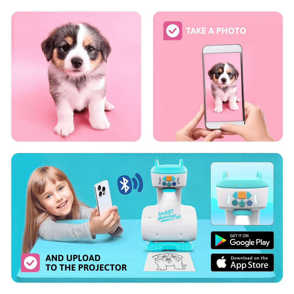 Smart Sketcher 2.0 Projector, Drawing and Tracing Projector for Kids, Educational Arts & Crafts Toy, Art Gift for Boys and Girls for Ages 5+