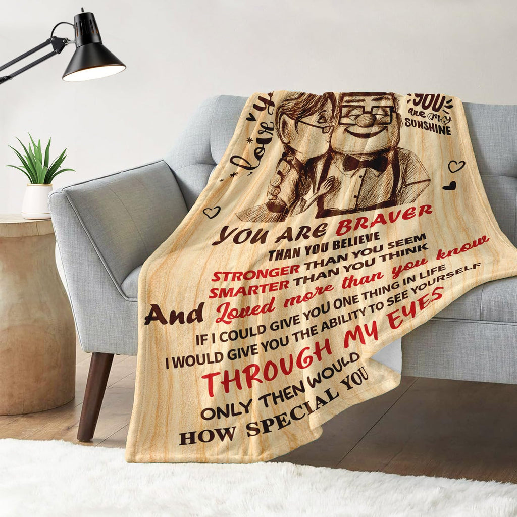 Anniversary Romantic Gifts for Women, To My Wife Blanket from Husband