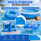 Syhood Extra Large Pool Liner Repair Patch 5.6 ft x 8.2 ft Blue Self Adhesive Vinyl Pool Patch Repair Kit for Christmas Bounce House Above Ground Pools Inflatable Floats Toys Snow Tube
