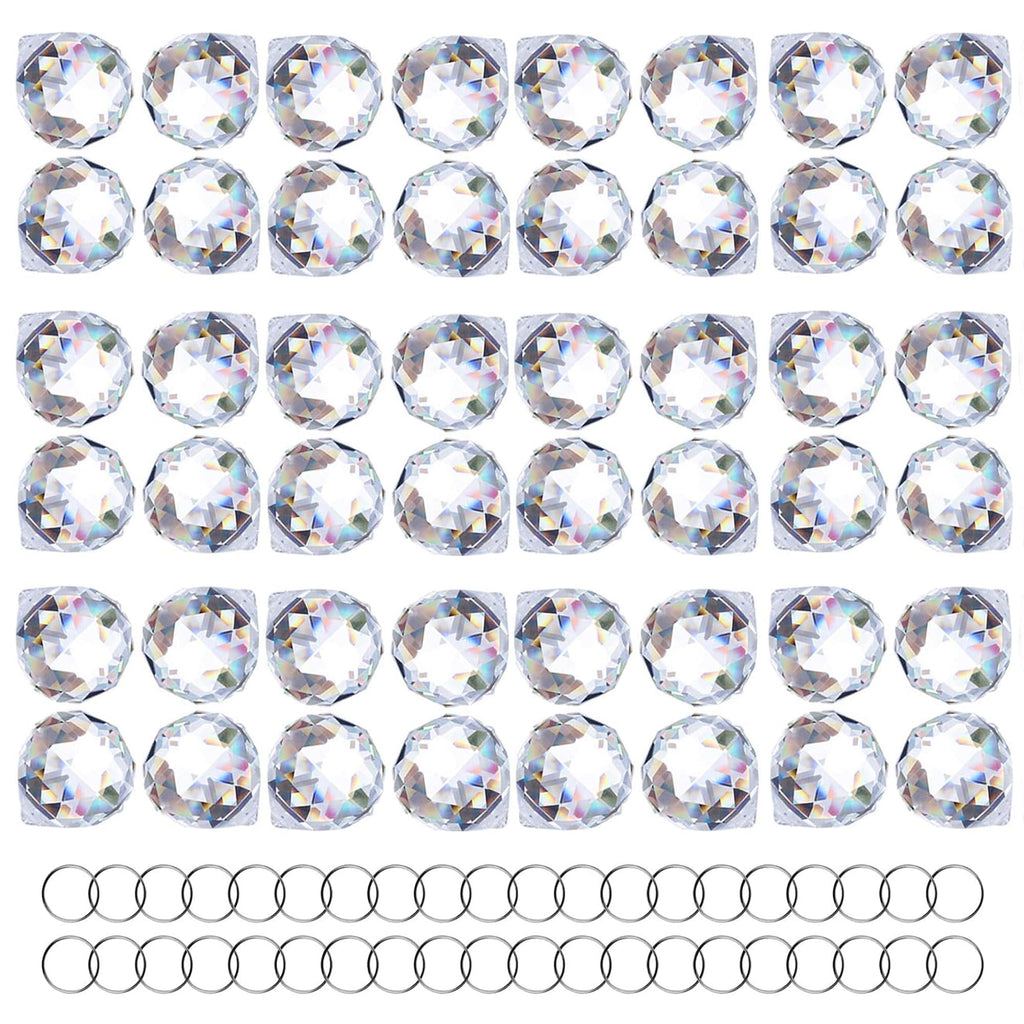 48pcs Clear Crystal Ball Prism 20mm Chandeliers Prism Sun Catcher Hanging