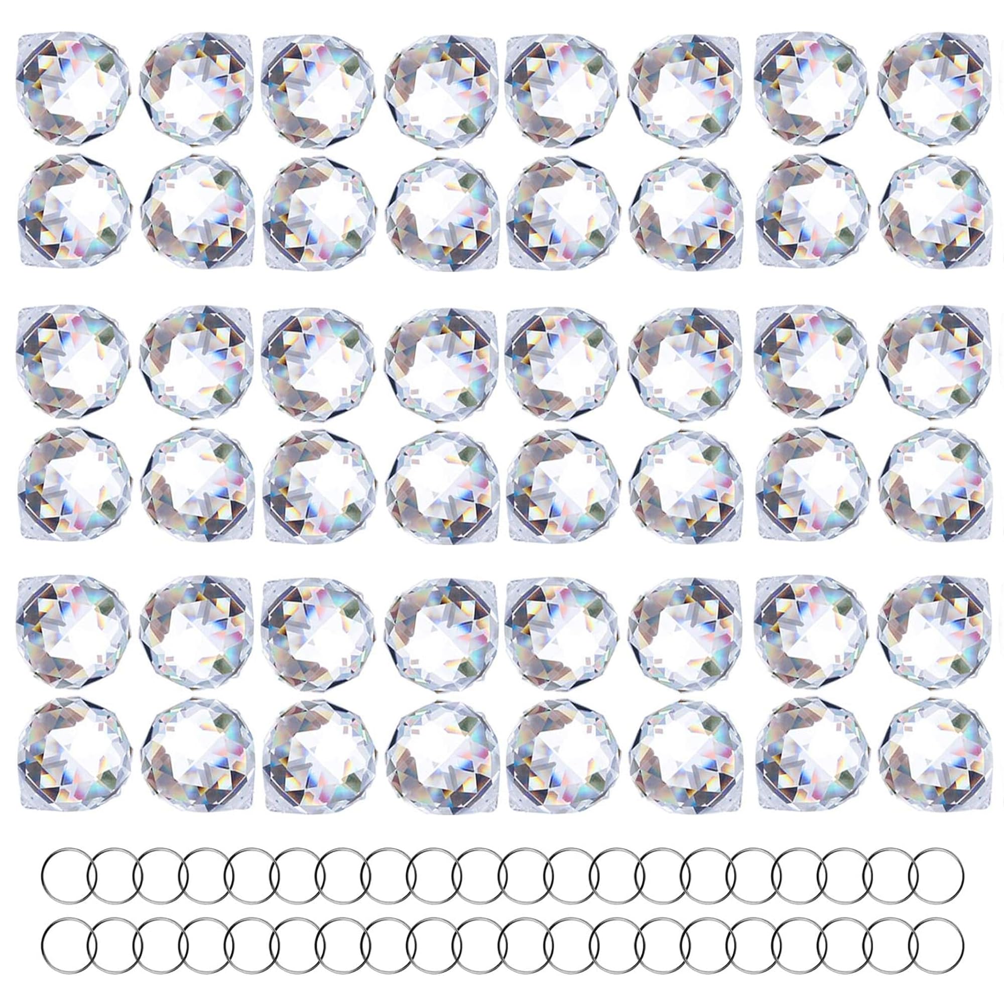 48pcs Clear Crystal Ball Prism 20mm Chandeliers Prism Sun Catcher Hanging
