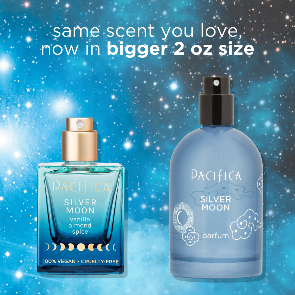 Pacifica Silver Moon Vanilla Almond Spice Perfume ��� Warm Gourmand Clean Fragrance for Women, 2 fl oz (Vegan & Cruelty-Free)