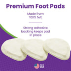 Metatarsal Felt Foot Pad Skived Cut (1/8" Thick) - Made in USA - Felt Metatarsal Pads for Women and Men - Ball of Foot Cushion - 6 Pairs (12 Pieces)