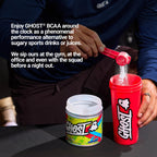 GHOST BCAA Powder Amino Acids Supplement, Blue Raspberry - 30 Servings - Sugar-Free Intra, Post & Pre Workout Amino Powder & Recovery Drink, 7G BCAA