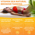 Vitamin Sea Natural Bronzer Tanning Lotion with Coconut Oil, DHA-Free for Sensitive Skin, Streak-Free Bronzing Accelerator 13.5oz - Safe for Indoor Tanning Beds