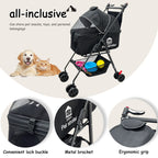 XL Extra-Large Pet Stroller, Running&Travel Pet Cart with Weather Cover, Cat&Dog Stroller for Large/Medium/Small Pets, Outdoor Pet Supplies 16.1"(D) 28"(W) 38.6"(H)