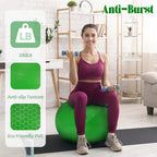 Fitvids Anti-Burst Slip Resistant Exercise Ball with Quick Pump, 2,000-Pound Capacity, Green, 30-inch, XL