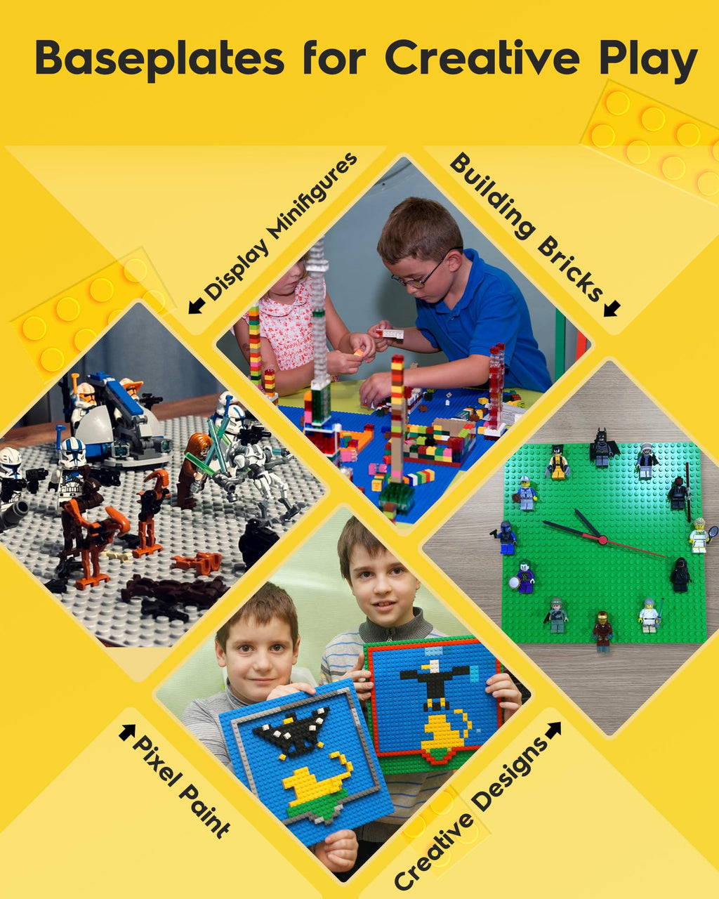 Pokiiulk 20 Baseplates for Bricks, Classic Green Building Base Plates, 10"x 10" (32Studs Each Side), Compatible with All Major Brands