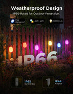 Govee S14 Bulb Outdoor String Lights 2, 96ft Smart RGBIC Warm White Lights with 30 LED Bulbs(2 Ropes of 48ft), 111 Scene Modes for Patio Decor, IP66 Compatible with Alexa, Google, Matter, APP Control