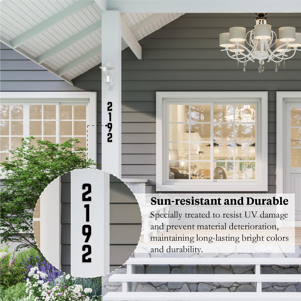 10 Inch Self Adhesive House Numbers, Acrylic Modern House Address Numbers and Letters, Black Adhesive Mailbox Door Number Letters for Office Hotel Apartments Outside (P)