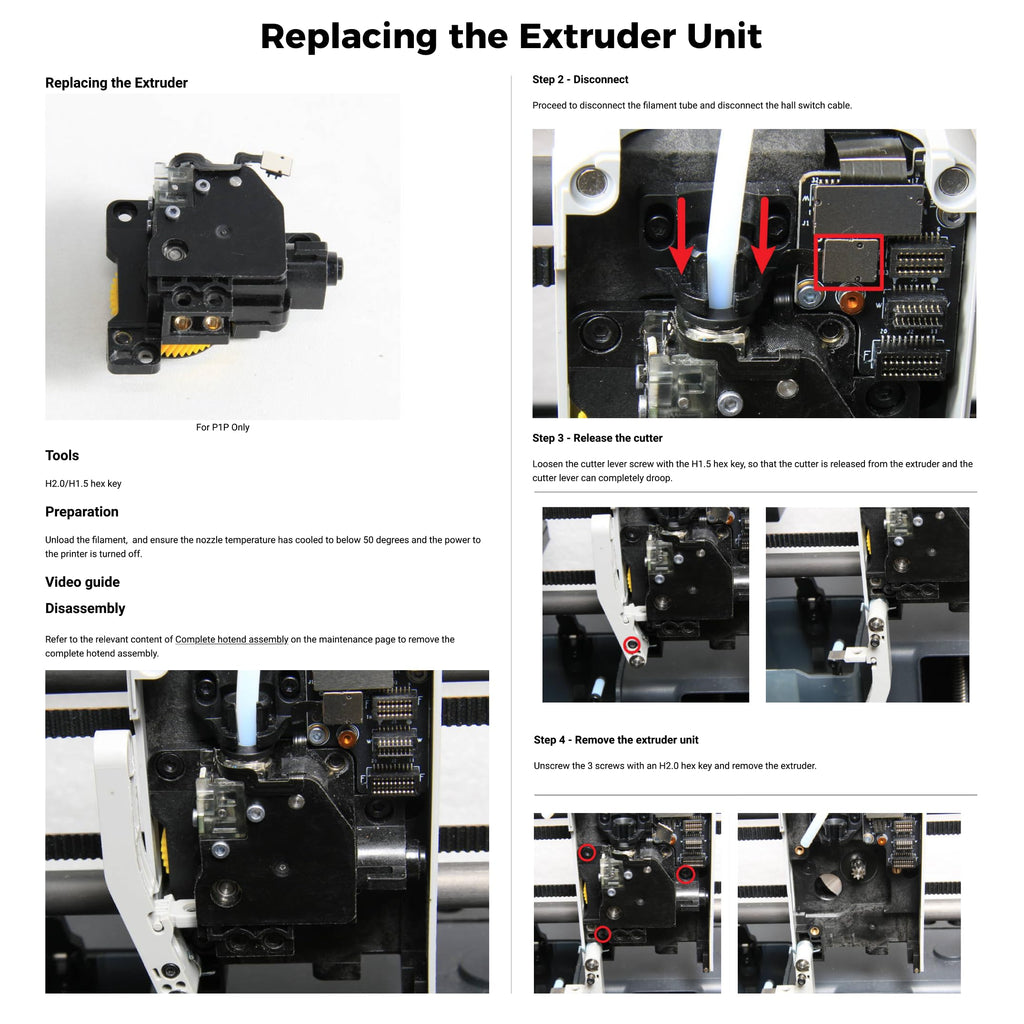 ENOMAKER Bamboo Lab P1 Extruder Unit for P1P,P1S 3D Printer,High-Extrusion Force Stainless Steel Dual Gear with Filament Break Detection,Anti-Slip Complete Toolhead Extruder Assembly Replacement Parts