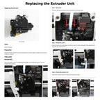ENOMAKER Bamboo Lab P1 Extruder Unit for P1P,P1S 3D Printer,High-Extrusion Force Stainless Steel Dual Gear with Filament Break Detection,Anti-Slip Complete Toolhead Extruder Assembly Replacement Parts
