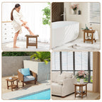oridom HIPS Shower Benches for Inside Shower, Shower Stool with Space-Efficient Storage Shelf, Waterproof Shower Chair Seat for Spa Bathroom(Brown)