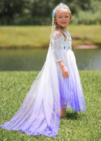 Aoiviss Girls Princess Costumes Snow Queen Princess Fancy Dress Up Clothes