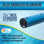 U.S. Pool Supply 12 Foot Swimming Pool Pole Telescopic - Aluminum Pool Skimmer Pole Net, Rake, Brush, Vacuum Head Handle, Attach Cleaning Equipment Accessories, Adjustable 3 Piece Expandable Extension