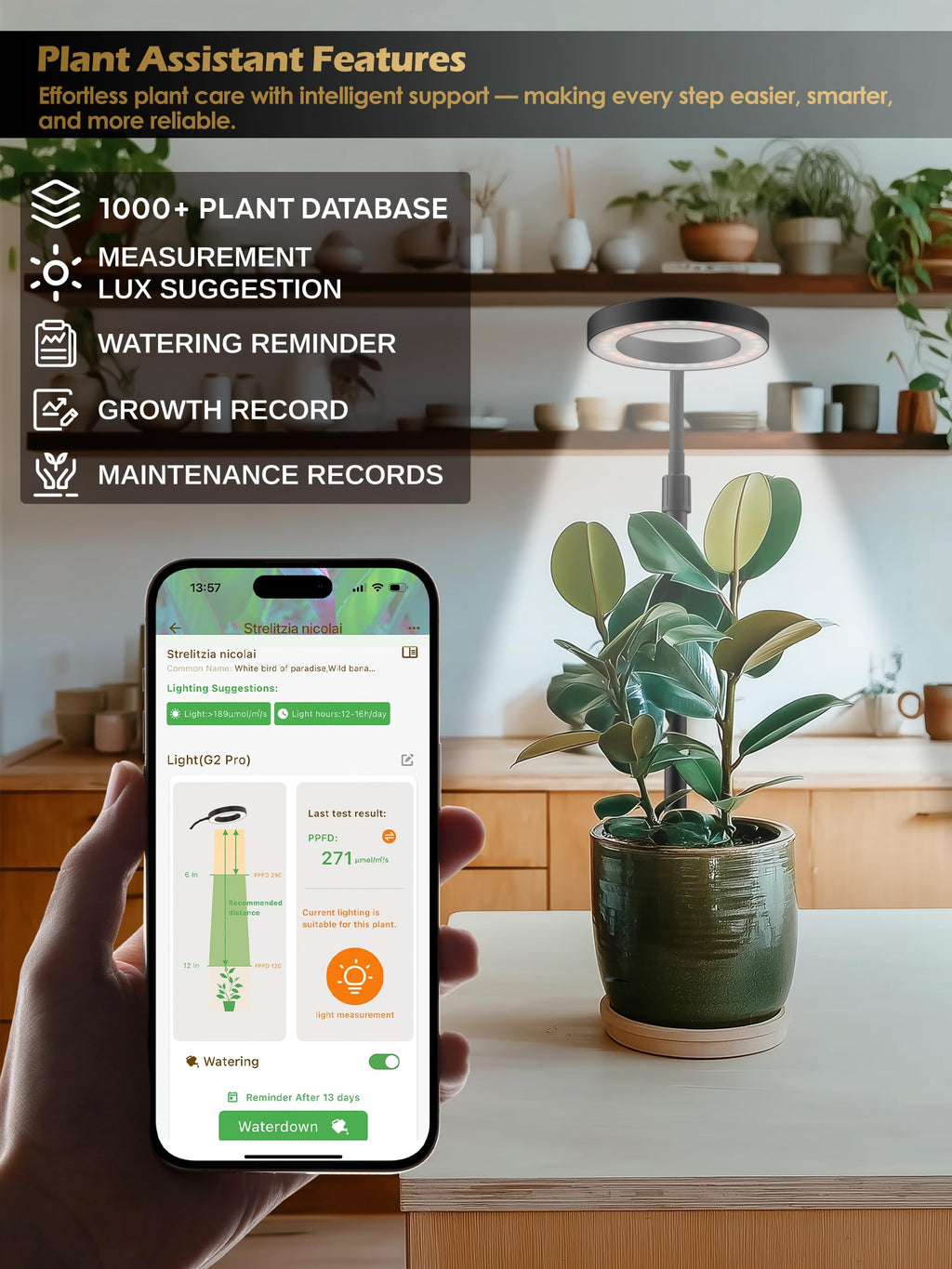 GLOWRIUM Smart Grow Lights for Indoor Plants, Full Spectrum LED Plant Light