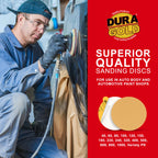 Dura-Gold Premium 6" Gold PSA Sanding Discs - 220 Grit, Box of 50 - Self Adhesive Stickyback Sandpaper for DA Sander, Finishing Coarse-Cut Abrasive - Sand Automotive Car Paint, Woodworking Wood, Metal