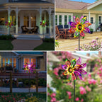 Solar Wind Spinners Outdoor with Lights Sunflower Garden Outdoor Decor Yard Lawn Art Decor for Patio Kinetic Windmills Unique Gifts for Friends and Family 60.63'' H x 13.38'' Dia 360° Rotation