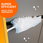 35 Duster Refills for Swiffer, Duster Refills Kit with & 2 Handle for Cleaning Home & Car, Heavy Duty Multi Surface for Office, Blinds, Ceiling Fans, Furniture
