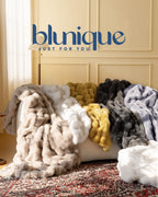 blunique Ultra Soft Cozy Faux Fur Throw Blanket, Fuzzy Plush Thick Bubble Blanket, Luxury Fluffy Blanket for Couch, Sofa, Bedroom, and Living Room, 50x60 Inches, Cream White