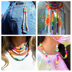 Quefe 48 Colors 4000pcs Pony Beads Bracelet Making Kit with Letter Beads