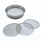 Soil Sifter Set with 3 Sieve Meshes for Rock and Sand - Stainless Steel