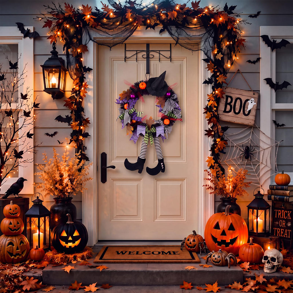 SHAVINGFUN Halloween Wreath-Halloween Wreaths for Front Door