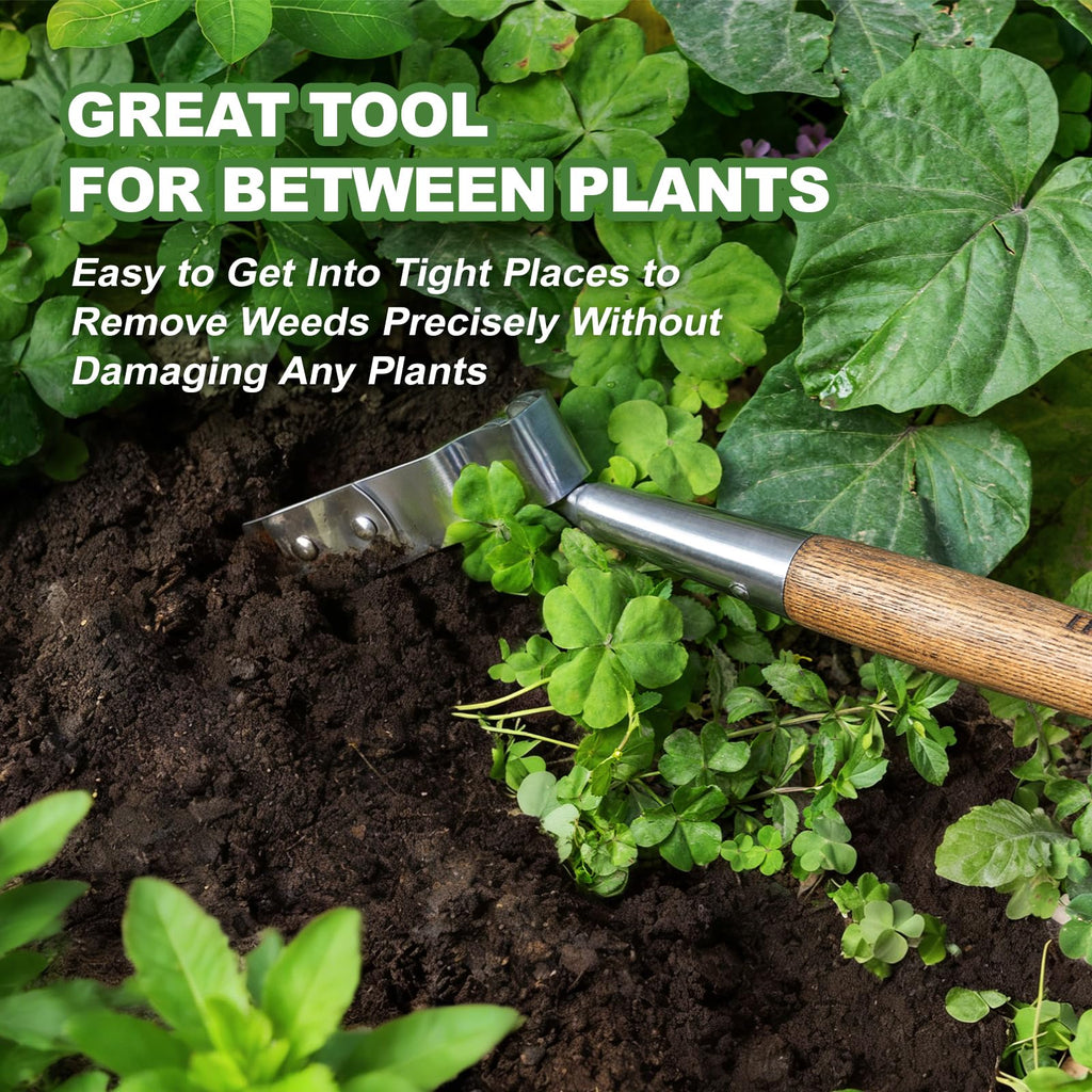 Haliaeetus Scuffle Hoe, 16.8'' Stirrup Hoe for Weeding in Raised Bed