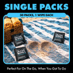 DUDE Wipes On-The-Go Unscented Travel Wipes - 2 Pack, 60 Count (Individually Wrapped) - Extra-Large Adult Flushable Wipes for Sensitive Skin - Infused with Vitamin E & Aloe - Septic and Sewer Safe