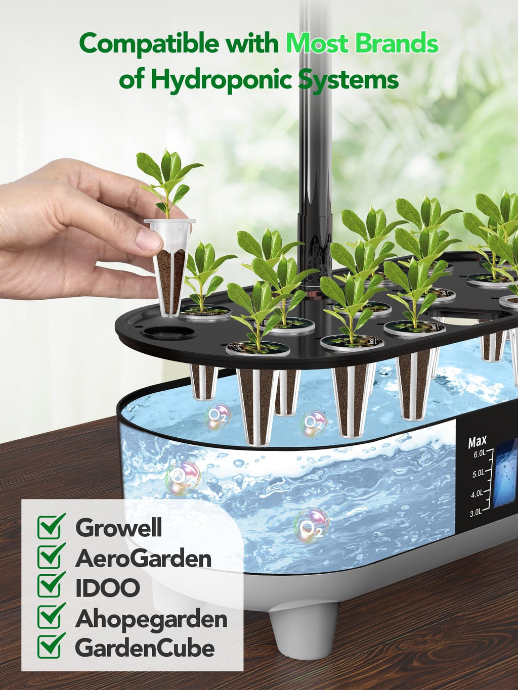 Growell 240 Pcs Hydroponic Pods Kit, 120 Grow Sponges & 120 Pod Labels