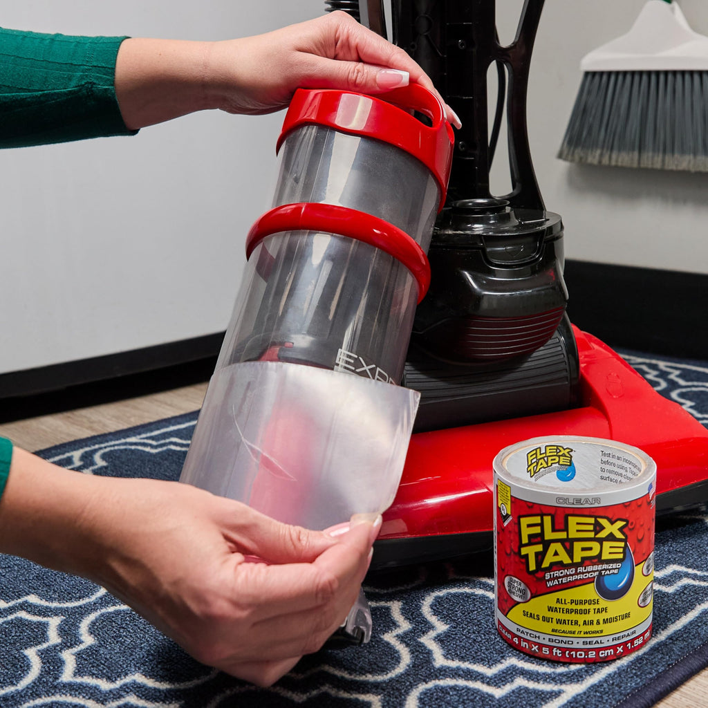Flex Tape, Original Thick Flexible Rubberized Waterproof Tape - Seal and Patch Leaks, Works Underwater, Indoor Outdoor - Home RV Roof Plumbing and Pool Repairs, Clear, 4 in x 5 ft, Pack of 1