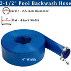 2-1/2 in x 25 ft Pool Backwash Hose Heavy Duty Drain Discharge Double PVC Lay flat General Purpose Vinyl Hose, Burst Resistant for Water Transfer Sump Pump Pool Filter (2.5in 25ft fiber reinforced)