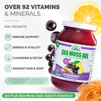 EverSmith Organics - Wildcrafted Irish Sea Moss Gel | Made in USA | Rich in Vitamins & Minerals | Sea Moss Gel Raw | Nutritional Supplement | Elderberry (16 oz)