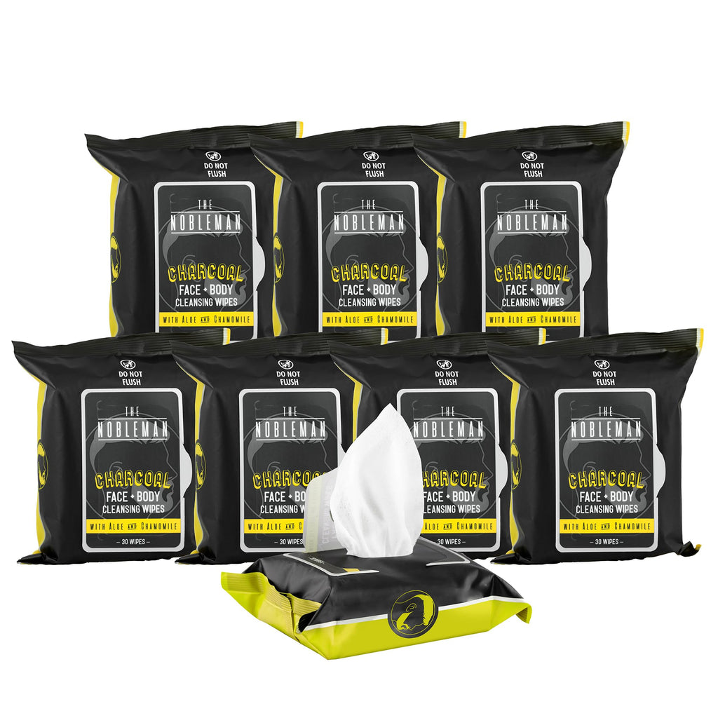The Nobleman Cleansing Wipes Variety Pack (8 Packs, Charcoal)