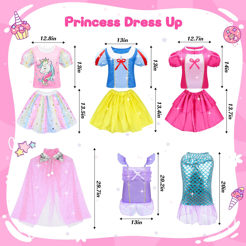 Princess Dress Up Clothes for Girls 3-6, Pretend Play Toy Gift Suitcase Set