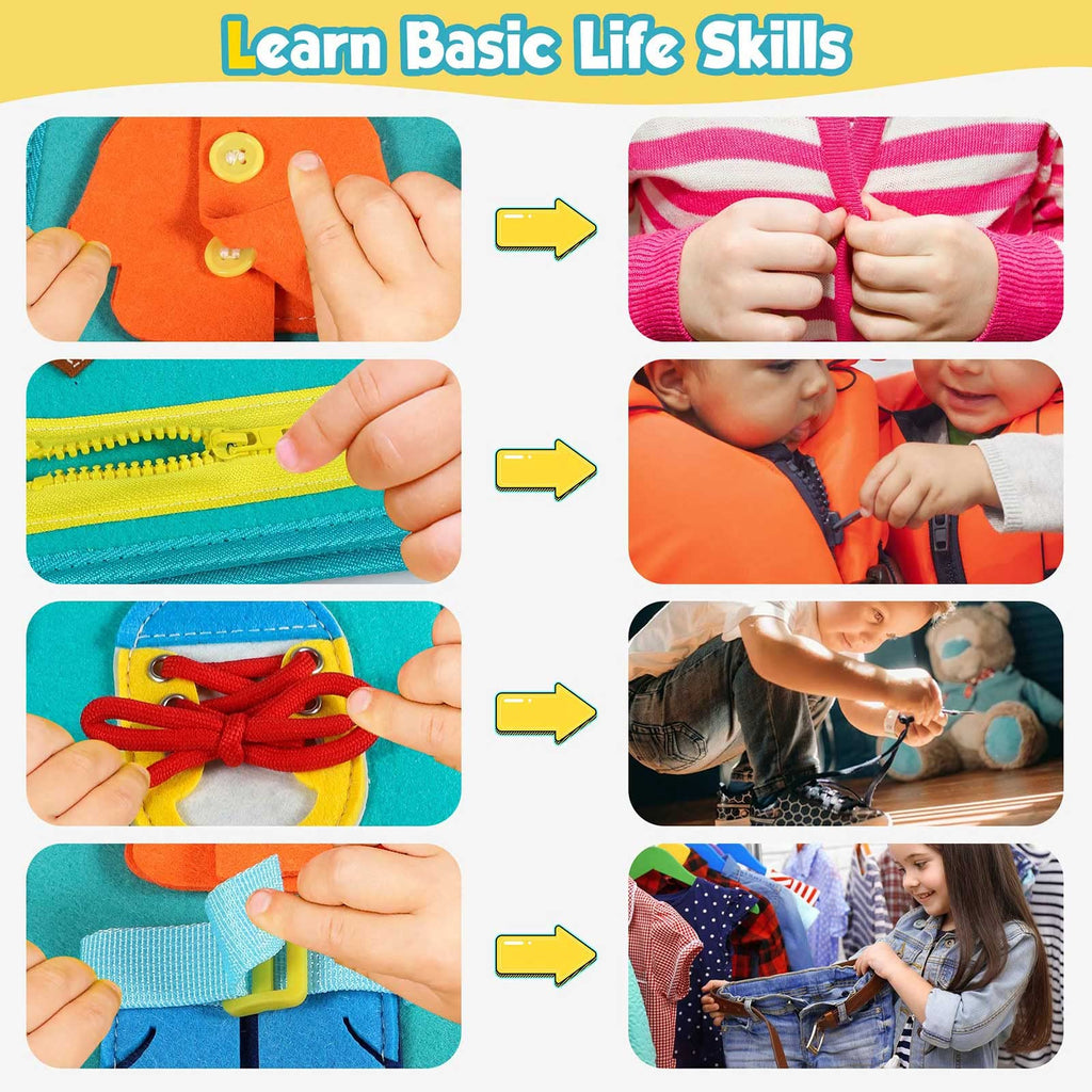 Winblo Toddler Busy Board - Montessori Toys for Toddler Boy Birthday Gift, Educational Learning Sensory Busy Book for Toddlers Boys, Airplane Car Travel Activities Toy for Toddlers