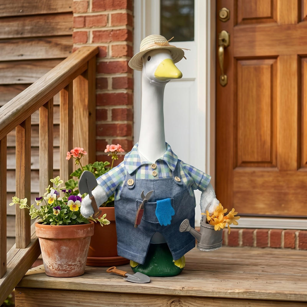 Spring Porch Goose Outfit Gardener Goose Costume for Outdoor Lawn Decor