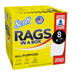 Scott Rags In A Box (75260), All-Purpose Towels, Large 9"x12" Paper Towel, Pop-Up Box (8 Boxes of 200 Sheets, 1,600 Sheet Total)