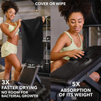 Trailoom Microfiber Workout Towels - Quick Dry, Highly Absorbing, Odor-Free, for Men & Women - Gym Sweat Sports Towel for Hot Yoga, Tennis, Running, Exercise, Working Out, Camping, Set of 5 Black