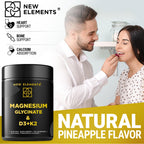 Calm Magnesium Glycinate Gummies 500mg with High-Potency Vitamin D3 10000iu & Vitamin K2 100mcg | Stress Relief, Relaxation & Bone Support for Adults | Vegan, Non-GMO, Gluten-Free, Pineapple Flavor