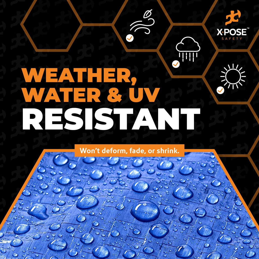 Better Blue Poly Tarp 12' x 16' (12-Pack) - Multipurpose Protective Cover - Lightweight, Durable, Waterproof, Weather Proof - 5 Mil Thick Polyethylene - by Xpose Safety