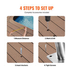 VEVOR Pool Handrail, 2 PCS 30x30 in Railing, Stainless Steel with Base Plate for Indoor/Outdoor, Safety Railing for Decks, Rust-Proof Grab Bar w/Grip Cover & Accessories for Spas