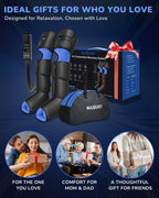 Musugy Leg Massager with Heat and Compression : Sequential Compression Boots with 6 Modes,9 Intensity and 3 Heat for Circulation and Pain Relief - Christmas Birthday for Mom, Dad, Athletes, Gym