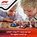LEGO City F1 Williams Racing & Haas F1 Race Car Toys - Car Building Toy Set for Kids, Boys and Girls, Ages 4+ - F1 Preschool Toy for Fans - Gift Idea for Birthdays - 60464