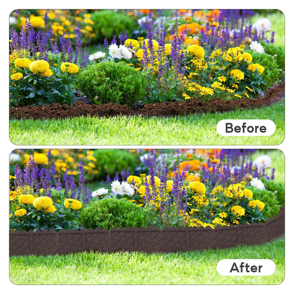 30 Pack (30FT) Weaving Flower Bed Garden Edging Borders, Landscaping Edging