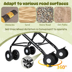 Beuway Double Pet Stroller for Dogs and Cats, One-Step Folding Dog Stroller Travel Carriage for Small Medium Dogs Cats, 2 Detachable Carrier Bags, 4 Lockable Wheels (Army Green)