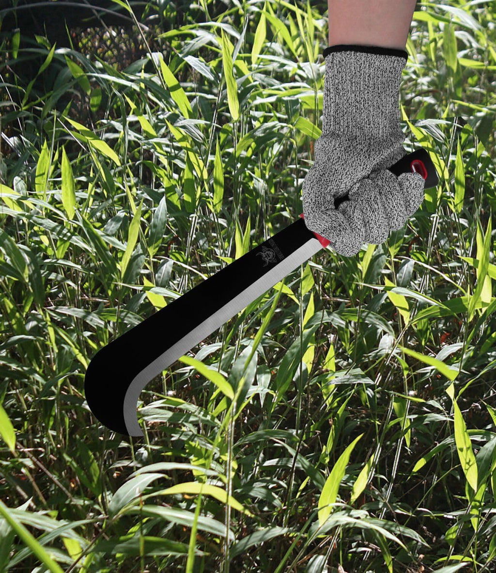 WICING Machete, 15 Inch Gardening Machete for Outdoor and Yard Work, 3Cr13 Stainless Steel and Non-Slip Handle with Nylon Sheath
