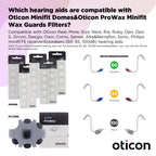 Genuine Oticon Hearing Aid Domes MiniFit Double Vent Bass 8mm (0.31 inches - Medium), Oticon Branded OEM Denmark Replacements, Authentic Accessories for Optimal Performance -1 Pack/10 Domes Total